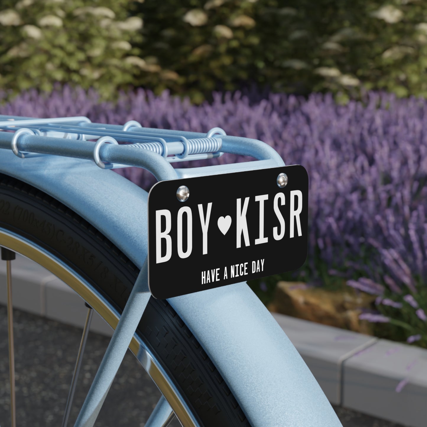 Personalized Mini License Plate with 'BOY  KISR' - Fun Car Decor