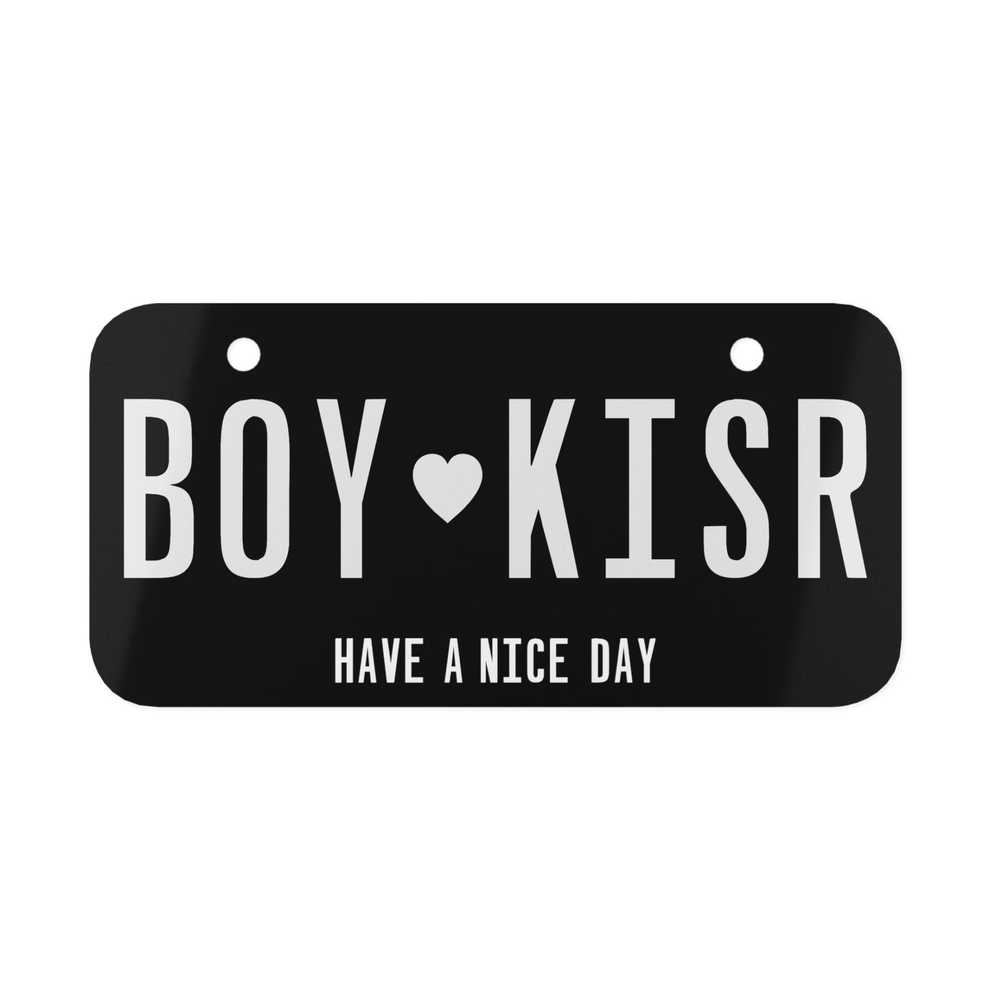 Personalized Mini License Plate with 'BOY  KISR' - Fun Car Decor