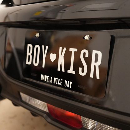 " BOY ‪‪❤︎‬ KISR " Black Plate + Pink Plate BUNDLE