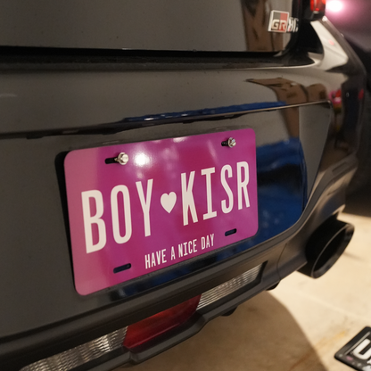 " BOY ‪‪❤︎‬ KISR " Black Plate + Pink Plate BUNDLE