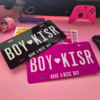 " BOY ‪‪❤︎‬ KISR " Black Plate + Pink Plate BUNDLE